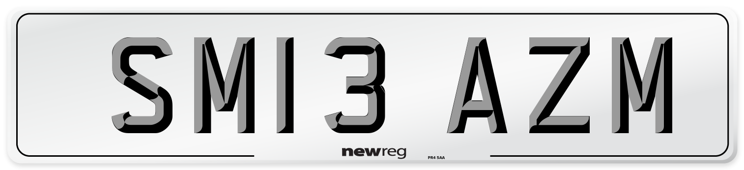 SM13 AZM Number Plate from New Reg
